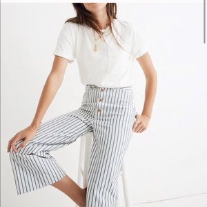 Madewell Emmett Pant - Button Fly Blue Pinstripe